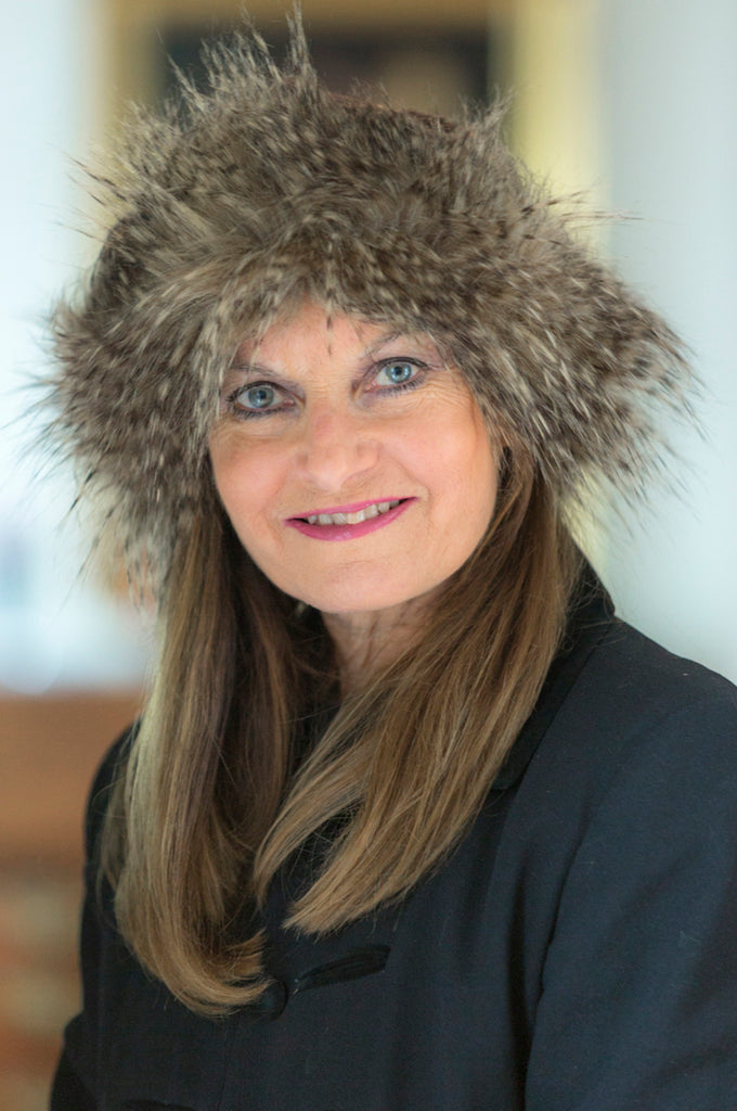 Brown Feathers Faux Fur Hat