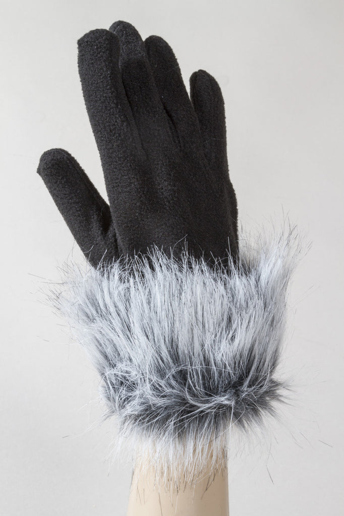 Soft Gray Faux Fur Glove