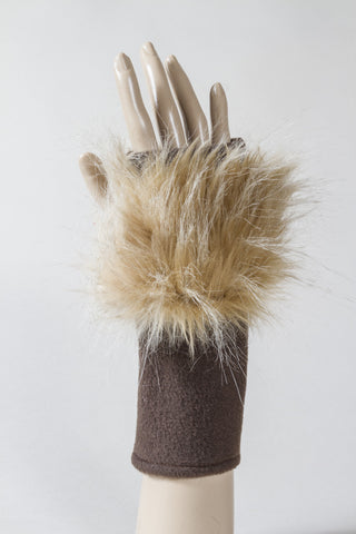 Butterscotch Faux Fur Fingerless Glove